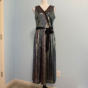 Julia Jordan Gorgeous Sequined-Stripe Midi Dress Size 6